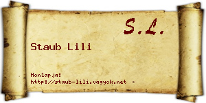 Staub Lili névjegykártya